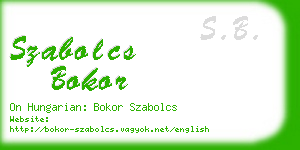 szabolcs bokor business card